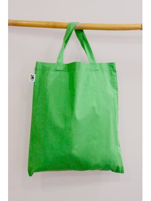 Tote Bag classique en coton équitable avec deux anses courtes 38x42 cm.
