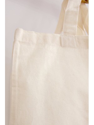 Tote Bag classique en coton équitable avec deux anses courtes 38x42 cm.
