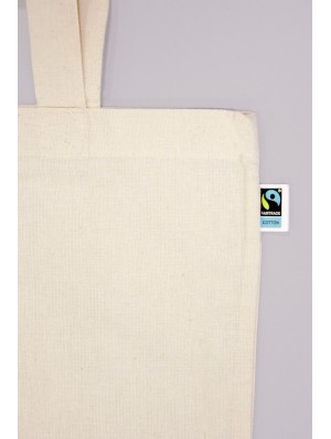Tote Bag classique en coton équitable avec deux anses courtes 38x42 cm.