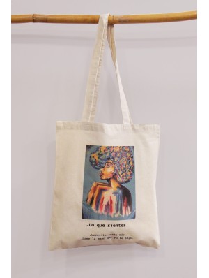 Tote bag classique en coton avec deux anses longues 38x42 cm.