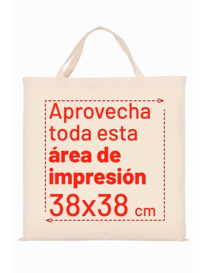 Square cotton bag with short handles 50x50 cm.