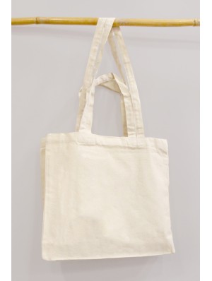 Canvas bag with long and short handles with 10 cm base. 42x38+10 cm.