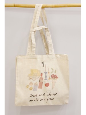 Canvas bag with long and short handles with 10 cm base. 42x38+10 cm.
