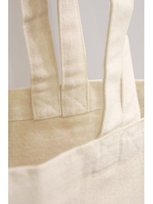 Canvas bag with long and short handles with 10 cm base. 42x38+10 cm.