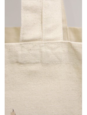 Canvas bag with long and short handles with 10 cm base. 42x38+10 cm.