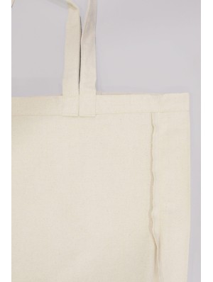 Canvas bag with long and short handles with 10 cm base. 42x38+10 cm.