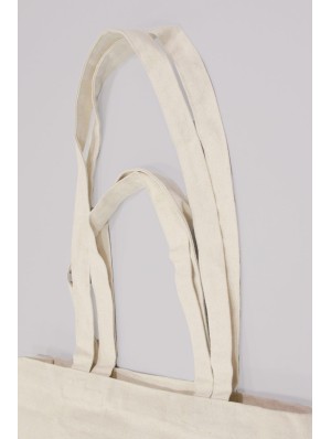 Canvas bag with long and short handles with 10 cm base. 42x38+10 cm.