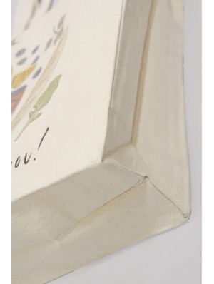 Canvas bag with long and short handles with 10 cm base. 42x38+10 cm.