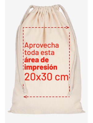 Pochon en coton avec double cordon 30x45 cm.