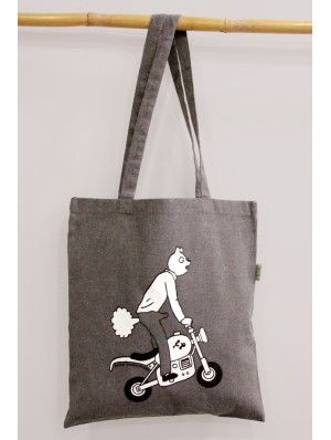 Recycled cotton tote bags with long handles