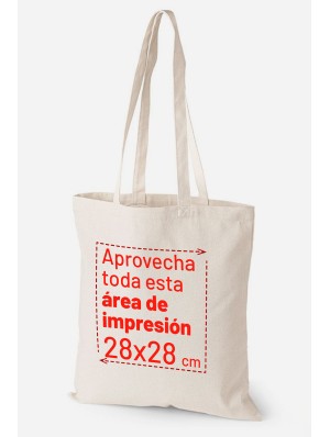 Tote bag classique en coton épais canvas avec deux anses longues 38x42 cm