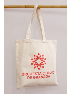 Tote bag classique en coton épais canvas avec deux anses longues 38x42 cm