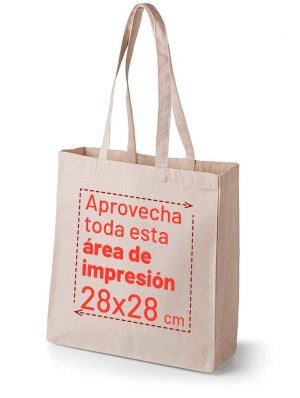 Canvas bag with 10 cm full gusset 38x42+10 cm.