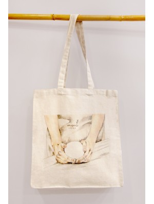 Canvas bag with 10 cm full gusset 38x42+10 cm.
