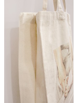 Canvas bag with 10 cm full gusset 38x42+10 cm.