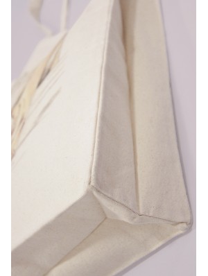 Canvas bag with 10 cm full gusset 38x42+10 cm.