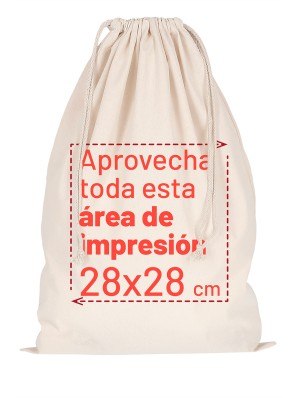 Sacos de tela grandes con cordón doble 50x75 cm.