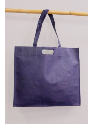 Bolsas de TNT troqueladas con asas largas 44x38+10 cm.