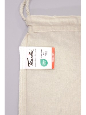 Cotton double drawstring flat backpack 21x29 cm.