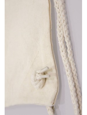Mochila de algodón sin fondo con cordón doble 21x29 cm.