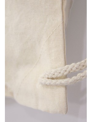 Mochila de algodón sin fondo con cordón doble 21x29 cm.