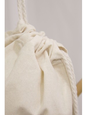 Cotton double drawstring flat backpack 21x29 cm.