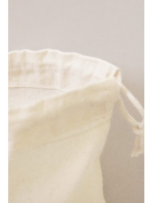 Fair trade cotton double drawstring sack 15x20 cm.