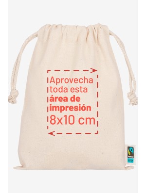 Saquitos de algodón de comercio justo con cordones. 15x20 cm