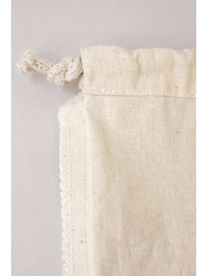 Fair trade cotton double drawstring sack 15x20 cm.