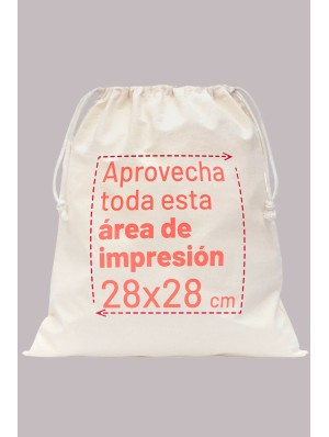Sac en coton avec double cordon 38x42 cm.