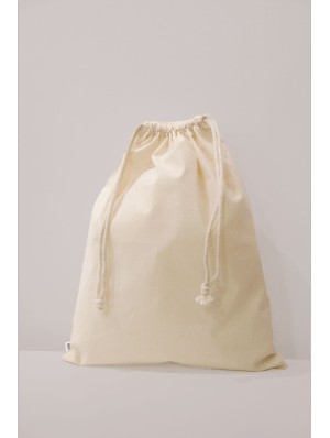 Pochon en coton Fair Trade 40x50 cm avec double cordon