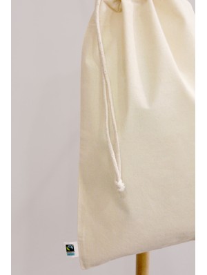 Pochon en coton Fair Trade 30x45 cm avec double cordon