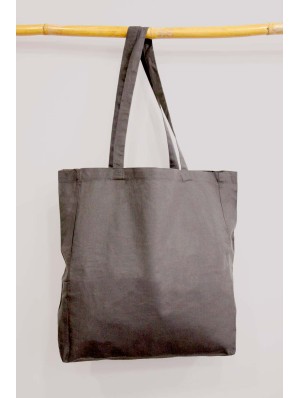 Cotton bag with 10 cm bottom gusset and long handles 38x42+10 cm.