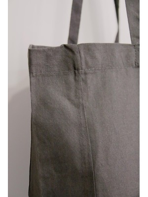 Cotton bag with 10 cm bottom gusset and long handles 38x42+10 cm.