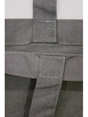 Cotton bag with 10 cm bottom gusset and long handles 38x42+10 cm.