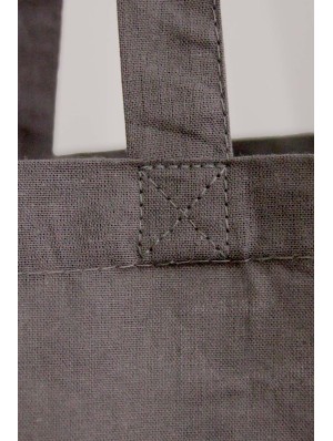 Cotton bag with 10 cm bottom gusset and long handles 38x42+10 cm.