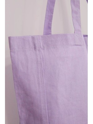 Cotton bag with 10 cm bottom gusset and long handles 38x42+10 cm.