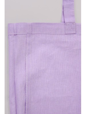 Cotton bag with 10 cm bottom gusset and long handles 38x42+10 cm.
