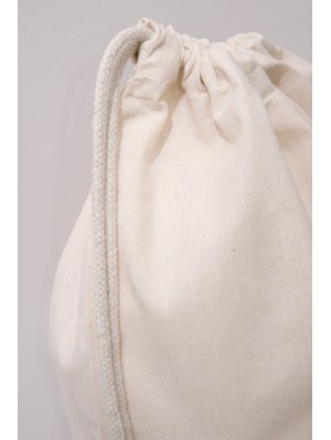 Cotton single drawstring flat backpack 40x54 cm.