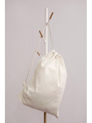 Cotton single drawstring flat backpack 40x54 cm.