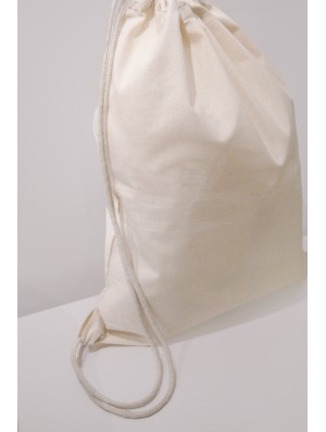 Cotton single drawstring flat backpack 40x54 cm.