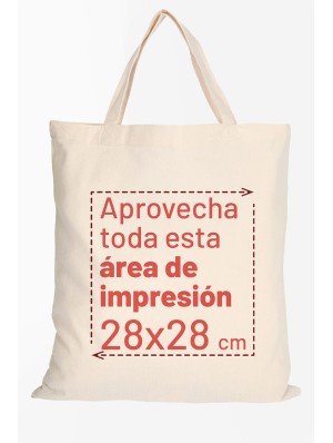 Bolsas de algodón orgánico con dos asas cortas 38x42 cm.