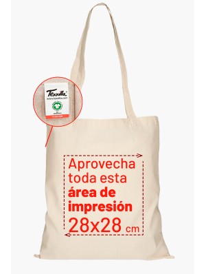 Organic cotton bag with two long handles 38x42 cm.