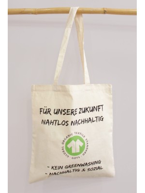 Organic cotton bag with two long handles 38x42 cm.
