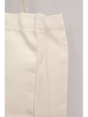 Top cotton bags, horizontal with long handles and 10 cm gusset