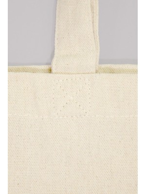 Top cotton bags, horizontal with long handles and 10 cm gusset