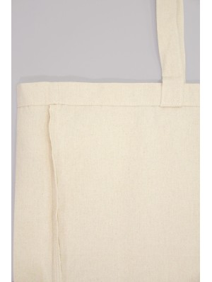 Top cotton bags, horizontal with long handles and 10 cm gusset