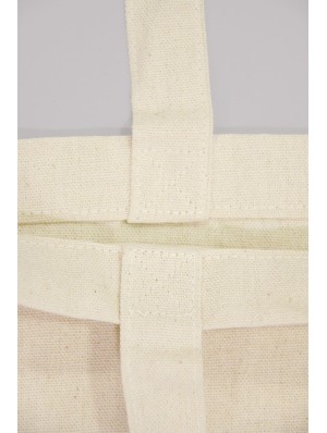 Top cotton bags, horizontal with long handles and 10 cm gusset