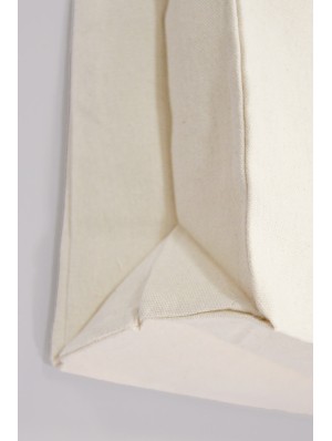 Top cotton bags, horizontal with long handles and 10 cm gusset