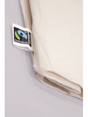 Fair trade cotton bag with 12 cm bottom gusset and long handles 48x36 cm.